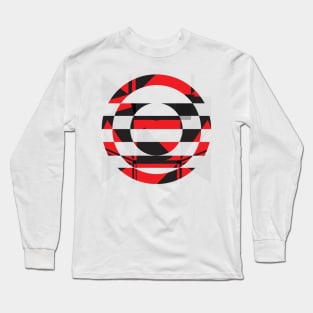 Geometric red modern abstract black Long Sleeve T-Shirt